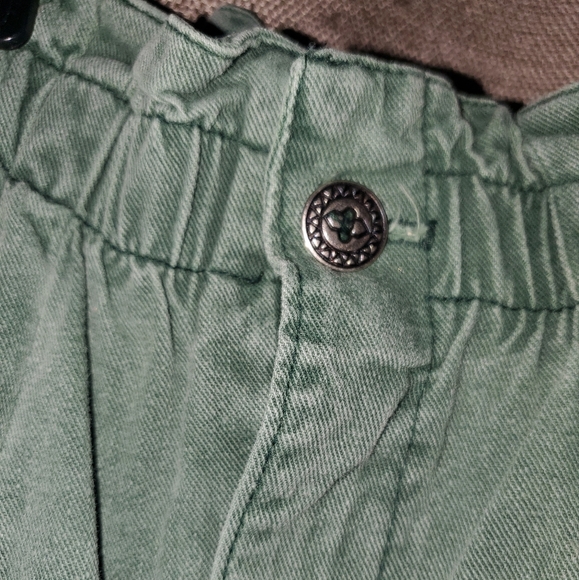 Vintage Stampede army green Women’s Jeans SZ 14 Ruffle High Waisted made in USA - Picture 4 of 6